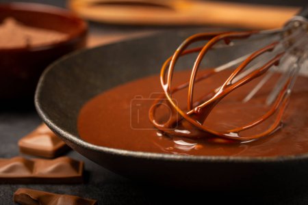 Foto de Delicioso ganache de chocolate. Chocolate caliente. - Imagen libre de derechos