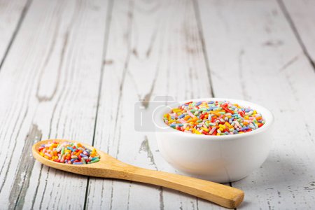 Photo for Sugar sprinkle. Colorful confectionery for cake decoration. - Royalty Free Image