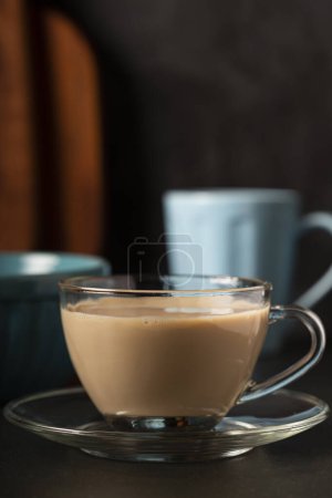 Photo for Cup of coffee with creamy milk. - Royalty Free Image