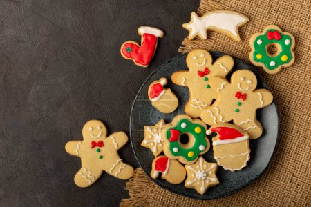 Photo for Various Christmas homemade gingerbread cookies. - Royalty Free Image