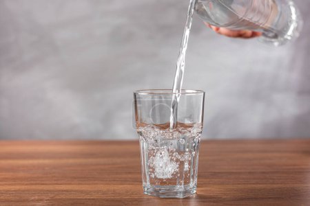 Photo for Glass of fresh water on the table. - Royalty Free Image