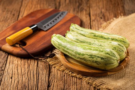 Photo for Green italian zuchini on the table. - Royalty Free Image