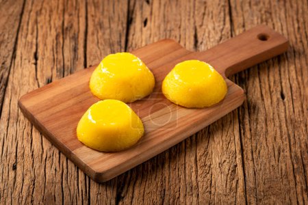 Photo for Quindim. Traditional Portuguese egg-based dessert. - Royalty Free Image