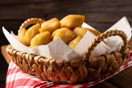 Photo for Basket with Brazilian snacks. Party food. - Royalty Free Image