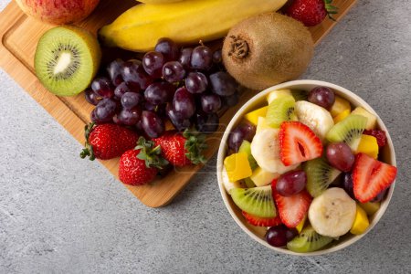 Photo for Fruit salad in bowl on the table. - Royalty Free Image