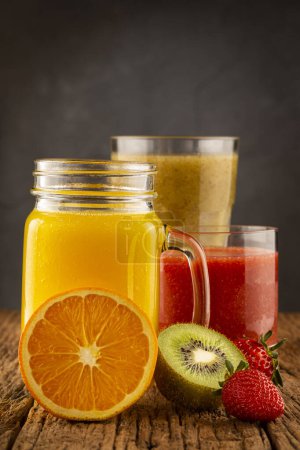 Photo for Variety of fruit juices. Fruit smoothies. - Royalty Free Image
