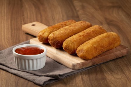 Photo for Fried risoles or Risol. Risoles stuffed with cheese and ham. - Royalty Free Image