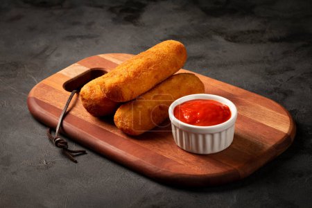 Fried risoles or Risol. Risoles stuffed with cheese and ham.