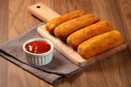 Photo for Fried risoles or Risol. Risoles stuffed with cheese and ham. - Royalty Free Image