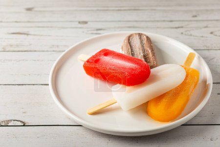 Photo for Colorful popsicles of different flavors. - Royalty Free Image