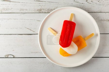 Photo for Colorful popsicles of different flavors. - Royalty Free Image