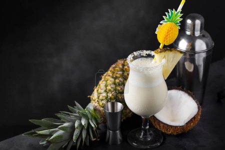 Photo for Tasty Frozen Pina Colada Cocktail. - Royalty Free Image