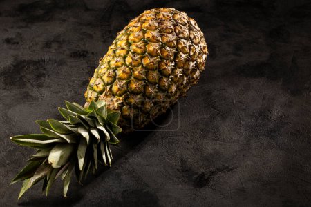 Photo for Whole pineapple on dark background. - Royalty Free Image