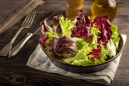 Photo for Healthy fresh salad mix. Leaf salad. - Royalty Free Image