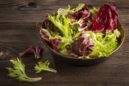 Healthy fresh salad mix. Leaf salad.