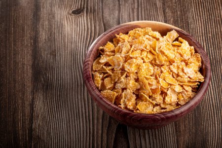 Photo for Sugared corn flakes in the bowl. - Royalty Free Image