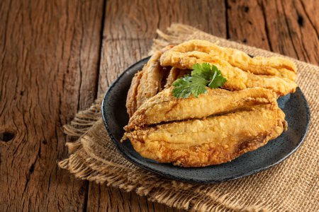 Photo for Sardine fried fish on plate. - Royalty Free Image
