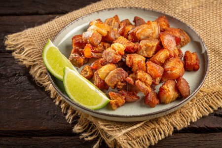 Photo for Pork rinds (torresmo), typical Brazilian food. - Royalty Free Image