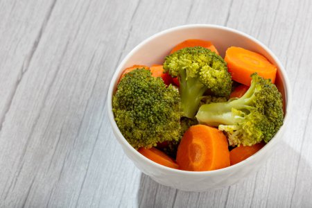 Photo for Bowl with broccoli and carrot salad. - Royalty Free Image