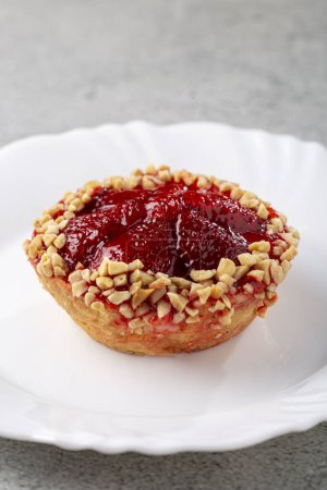 Photo for Delicious strawberry tartlet on the table. - Royalty Free Image