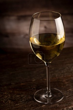 Photo for Glass of white wine on the table. - Royalty Free Image