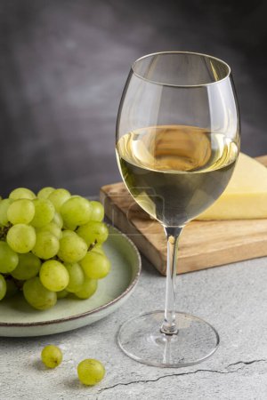 Photo for Glass of white wine on the table. - Royalty Free Image