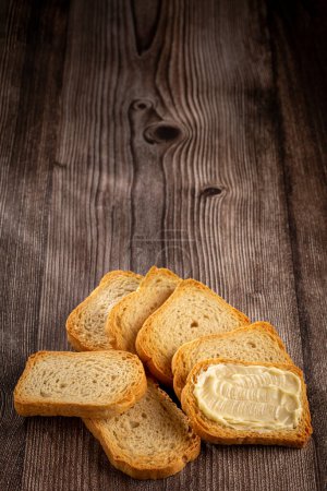 Photo for Healthy wholemeal toast with butter. - Royalty Free Image