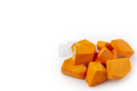 Photo for Sliced pumpkin isolated on white background - Royalty Free Image