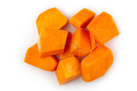 Photo for Sliced pumpkin isolated on white background - Royalty Free Image