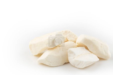 Photo for Peeled raw cassava isolated on white background. - Royalty Free Image