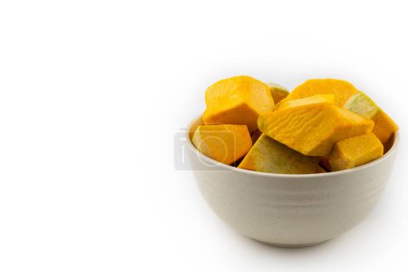 Sliced pumpkin isolated on white background