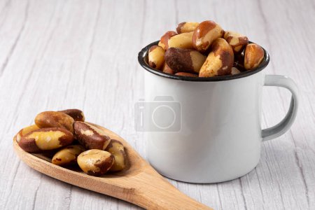 Brazilian nut on the table, known as "Castanha do Par"