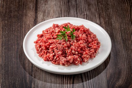 Photo for Raw ground beef ready for preparation. - Royalty Free Image