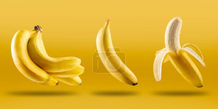 Photo for Ripe bananas isolated on white background. - Royalty Free Image