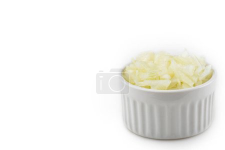 Photo for Parsley sliced in ramekin isolated on white background - Royalty Free Image