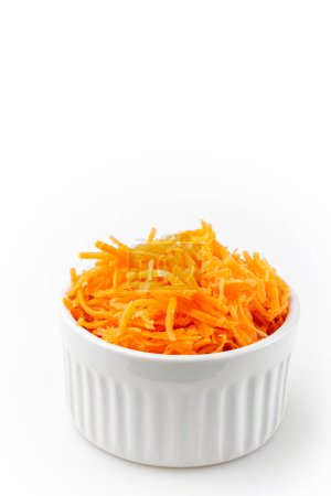 Photo for Grated carrot isolated on white background. - Royalty Free Image
