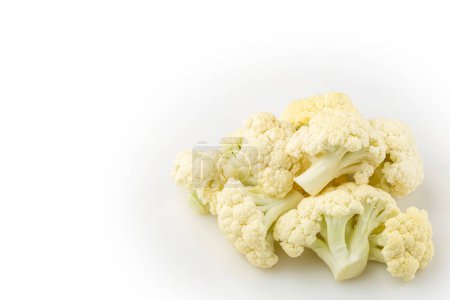 Photo for Cauliflower pieces isolated on white background. - Royalty Free Image