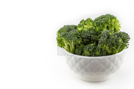 Photo for Broccoli pieces isolated on white background. - Royalty Free Image