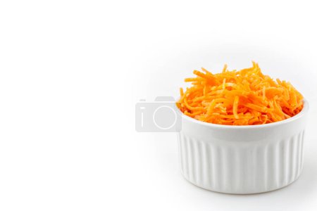 Photo for Grated carrot isolated on white background. - Royalty Free Image