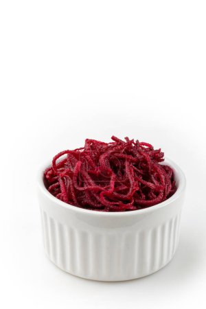 Photo for Grated beets isolated on white background. - Royalty Free Image