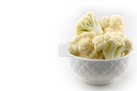 Photo for Cauliflower pieces isolated on white background. - Royalty Free Image