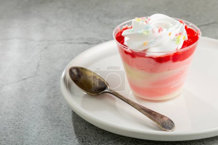 Photo for Strawberry dessert in the pot. - Royalty Free Image