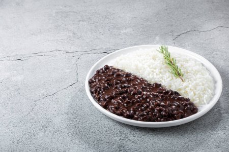 Photo for Black beans and rice dish. - Royalty Free Image