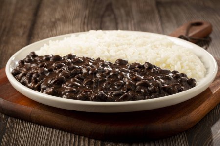 Photo for Black beans and rice dish. - Royalty Free Image