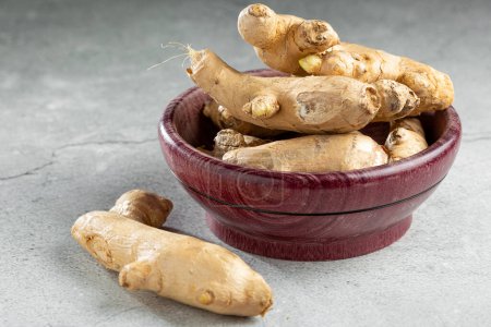 Photo for Organic fresh ginger root on the table. - Royalty Free Image