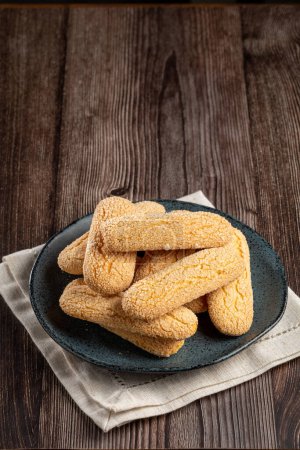 Photo for Ladyfingers cookies on the table. - Royalty Free Image
