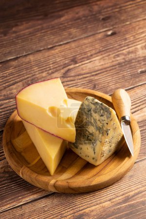 Photo for Board of different cheeses on the table. - Royalty Free Image