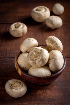 Fresh mushrooms on the table.