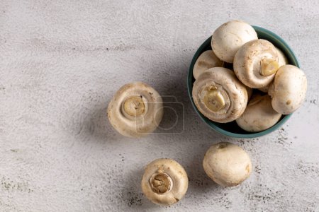 Photo for Fresh mushrooms on the table. - Royalty Free Image