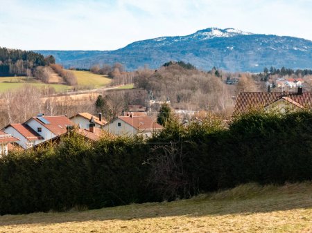 Foto de View on the rural part of the Zwiesel settlement in Bavaria, Germany at early spring - Imagen libre de derechos
